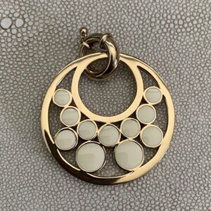 Dyrberg/Kern Idoya large off white enamel and gold pendant